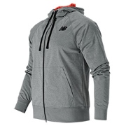 New Balance Bonded Tech Fleece Hoodie Athletic Gray with Flame T8j8868